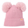 Gebreide muts voor meisjes met twee pompons roze