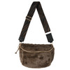 Damen Crossbody-Bag aus Plüsch dunkelbraun