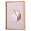 Wandbild mit EInhorn-Motiv hellrosa