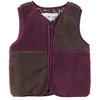 Kinder-teddyvest met scheidingsstuk donkerpaars / bruin