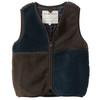 Kinder-teddyvest met scheidingsstuk donkerblauw / bruin