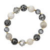 Damen Armband mit Perlen grau / weiss