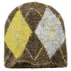 Damen Winterbeanie mit Rautenmuster braun / grün