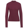Damen Langarmshirt mit Rippstruktur dunkelrot