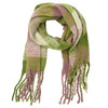 Damen Winterschal mit Karo-Muster grün / rosa