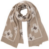 Damen Schal mit Allover-Muster beige