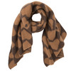 Damen Winterschal mit Herz-Muster braun
