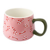 Tasse im weihnachtlichen Design dunkelgrün / rosa