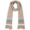 Damen Winterschal mit Norwegermuster hellbraun / schwarz / cremeweiss