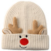 Gebreide babymuts met rendierdetails