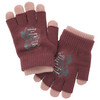 2 Paar Mädchen Handschuhe mit Motiv dunkellila