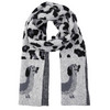 Dames sjaal met teckelmotief grijs