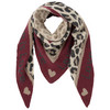 Damen Winterschal mit Mustermix dunkelrot