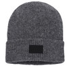 Jungen Strickmütze mit Aufnäher dunkelgrau