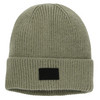 Jungen Strickmütze mit Aufnäher oliv