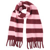 Damen Winterschal mit Blockstreifen rosa / weinrot