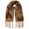 Damen Winterschal mit Herz-Muster hellbraun