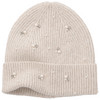Damen Strickmütze mit Perlen hellbeige