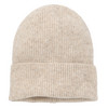 Damen Strickmütze mit Umschlag hellbeige