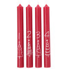 4 Stabkerzen im weihnachtlichen Design rot