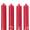 4 Stabkerzen im weihnachtlichen Design