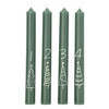 4 Stabkerzen im weihnachtlichen Design grün