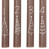 4 Stabkerzen im weihnachtlichen Design