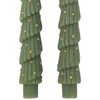 2 Tannenbaum-Stabkerzen mit Glitzer