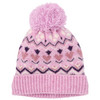 Mädchen Strickmütze mit Norweger-Muster rosa / lila