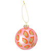 Weihnachtskugel mit Leo-Muster pink