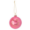 Weihnachtskugel mit Glitzer-Gesicht pink