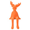 Deko-Sitzfigur Rentier in Samt-Optik orange