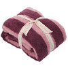Kuscheldecke mit Streifenmuster dunkellila / rosa