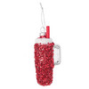 Baumschmuck Trinkbecher mit Strohhalm rot