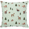 Kissenhülle im weihnachtlichen Design mintgrün / braun / dunkelgrün