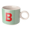 Tasse mit Buchstaben-Motiv dunkelgrün / beige