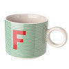 Tasse mit Buchstaben-Motiv dunkelgrün / beige