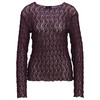 Damen Spitzenshirt mit Wellensaum weinrot