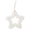 Baumschmuck Stern aus Plüsch weiss