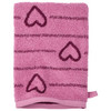 Waschhandschuh mit Herz-Allover rosa