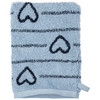 Waschhandschuh mit Herz-Allover blau