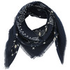 Damesdriehoekssjaal met paisleypatroon donkerblauw
