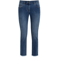 7 8 Damen Straight Jeans Mit Fransen Ernsting S Family