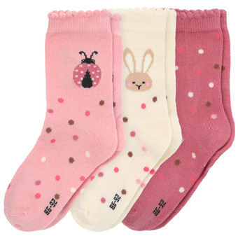 3 Paar Baby Socken mit Wellenbündchen