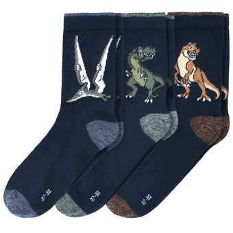 3 Paar Jungen Socken mit Dino-Motiven