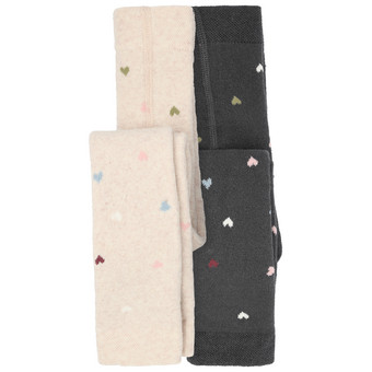2 Baby Frottee-Leggings mit Herzen