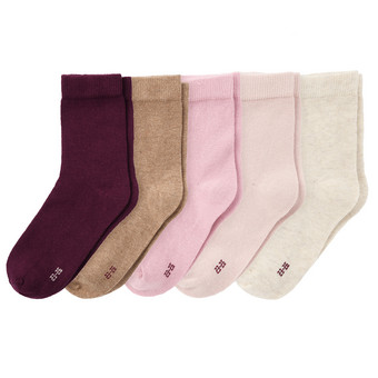 5 Paar Mädchen Socken unifarben