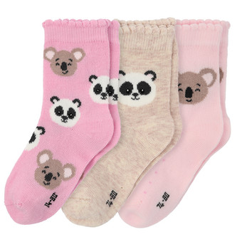 3 Paar Mädchen Socken mit Tier-Motiven