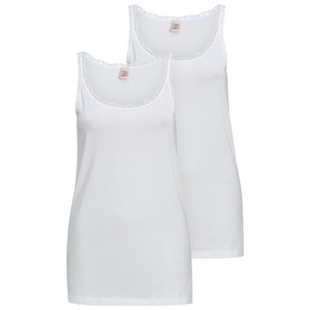 2 Damen Unterhemden mit Spitze