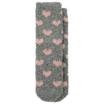 1 Paar Damen Kuschelsocken mit Herzen